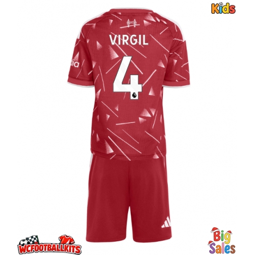 Liverpool Virgil van Dijk #4 Replica Home Stadium Kit for Kids 2026-27 Short Sleeve (+ pants)
